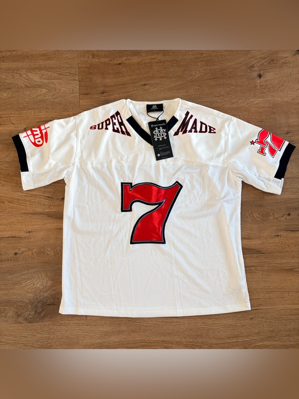 ORIGINAL "SUPER 7" V-NECK JERSEY T-SHIRT size Large